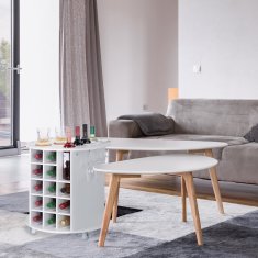 UNBRANDED Velik regal za vino na kolesih 