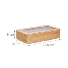UNBRANDED Škatla za čaj iz bambusa z 10 predelki 