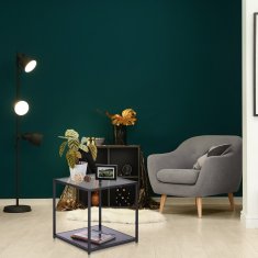 UNBRANDED Steklena stranska mizica z 2 diskoma 