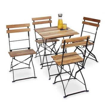 UNBRANDED Naravni vrtni stol v kompletu 4
