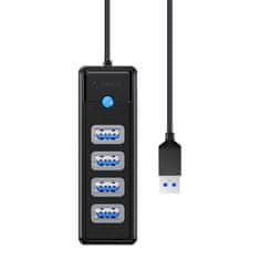 Orico Adapter USB hub za 4x USB 3.0 Orico, 5 Gbps, 0,15 m (črn)