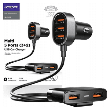 Joyroom AVTOPOLNILEC JOYROOM JR-CL03 5XUSB (ČRN)