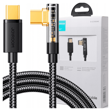Joyroom Igralni kabel S-UC027A6 USB-C (kotni) / USB-A (ravni) 3A 1,2 m - črn