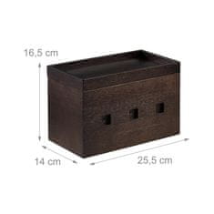 UNBRANDED Kabelska omarica Bambus Temno rjava 