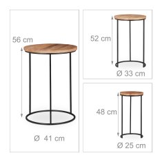 UNBRANDED 3-paket stranske mizice 