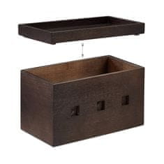 UNBRANDED Kabelska omarica Bambus Temno rjava 