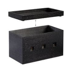 UNBRANDED Kabelska omarica bambus črna 