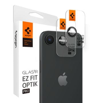Spigen Zaščitna stekla za kamero Spigen Optik PRO Glas.TR EZ FIT za iPhone 16E, 2 kosa, črna