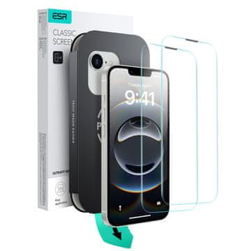 ESR ESR ULTRAFIT KALJENO STEKLO ZA IPHONE 13 / 13 PRO / 14 / 16E, PROZORNO, 2 KOSILCA