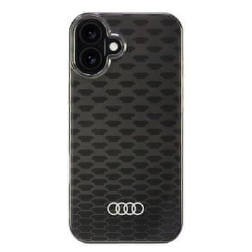 Audi Audi IML vzorec šivanja MagSafe iPhone 16 Plus 6.7 črno/črno trdo ohišje AU-IMLMIP16M-Q5/D3-BK