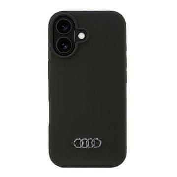 Audi Silikonski ovitek Audi za iPhone 16 6.1 črn/črn trdi ovitek AU-LSRIP16-Q3/D1-BK