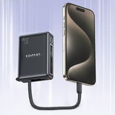 Awei AWEI PowerBank z vgrajenim kablom P87K 10000mAh črna/črna 30W