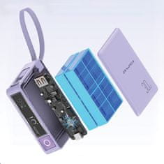 Awei AWEI PowerBank z vgrajenim kablom P87K 10000mAh črna/črna 30W