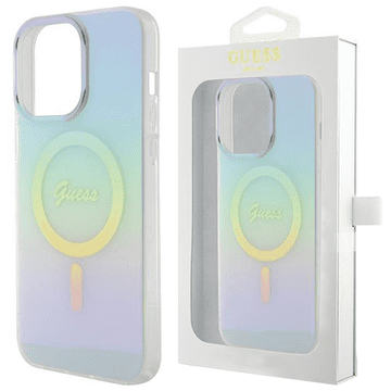 Guess Guess GUHMP15LHITSQ trdi ovitek za iPhone 15 Pro 6.1 turkizno/turkizno barvo IML Iridescent MagSafe