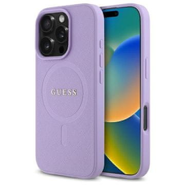 Guess Ovitek Guess Saffiano MagSafe za iPhone 16 Pro Max vijoličen