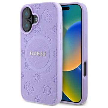 Guess Ovitek Guess Saffiano MagSafe za iPhone 16 Plus vijoličen