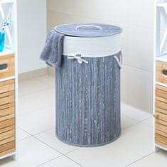 UNBRANDED Koš za perilo bambus okrogel 