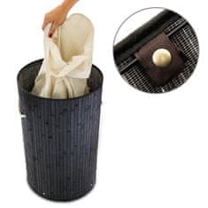 UNBRANDED Koš za perilo bambus okrogel 