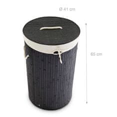 UNBRANDED Koš za perilo bambus okrogel 