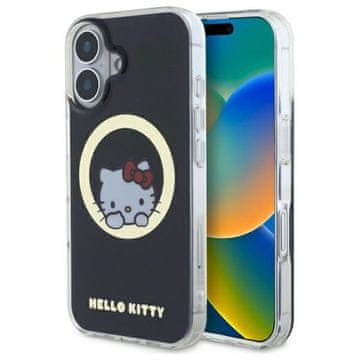 HELLO KITTY Ovitek MagSafe za iPhone 16 Hello Kitty Sweet Kitty, črn