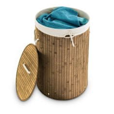 UNBRANDED Koš za perilo bambus okrogel 