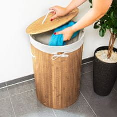 UNBRANDED Koš za perilo bambus okrogel 