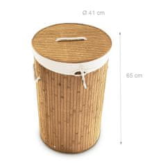 UNBRANDED Koš za perilo bambus okrogel 