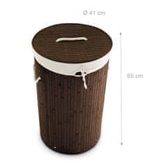 UNBRANDED Koš za perilo bambus okrogel 