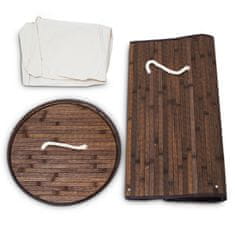 UNBRANDED Koš za perilo bambus okrogel 