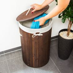 UNBRANDED Koš za perilo bambus okrogel 