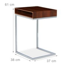 UNBRANDED Stranska mizica s kovinskimi nogami 