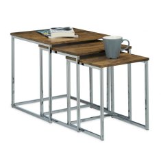 UNBRANDED Stranska mizica v kompletu 3 s kovinskimi nogami 