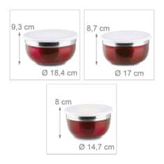 UNBRANDED Set posod s pokrovom 3 delni 