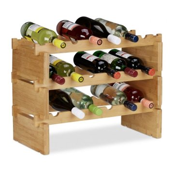 UNBRANDED Stojalo za vino iz bambusa, ki ga je mogoče zložiti na enega