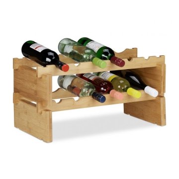 UNBRANDED Stojalo za vino iz bambusa, ki ga je mogoče zložiti na enega