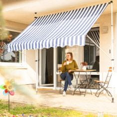 UNBRANDED Balkonska tenda modro/bela 