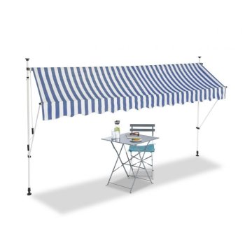 UNBRANDED Balkonska tenda modro/bela