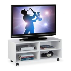 UNBRANDED TV miza s 4 predelki in kolesi 