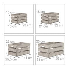 UNBRANDED Shabby lesena škatla - set 4 