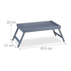 UNBRANDED Posteljni pladenj bambus sive barve 
