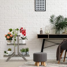 UNBRANDED Leseno cvetlično stopnišče s 3 stopnicami 