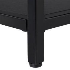 UNBRANDED Stranska mizica s črnim steklom 