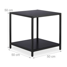 UNBRANDED Stranska mizica s črnim steklom 