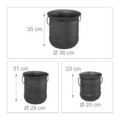UNBRANDED set 3 starinskih cvetličnih loncev 