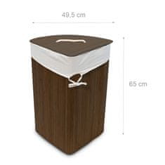 UNBRANDED Koš za perilo kotni bambus 