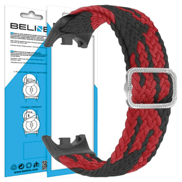shumee Beline Mi Band 9/8 najlonski pašček črno-rdeč