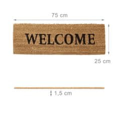 UNBRANDED Predpražnik kokosova vlakna ozka "Welcome" 