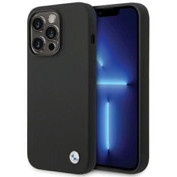 Bmw Ovitek BMW silikonski z kovinskim logotipom za iPhone 15 Pro - Črna