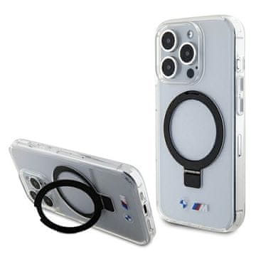 Bmw BMW BMHMP15LURST prozoren/prozoren trdi ovitek z obročem in stojalom za iPhone 15 Pro 6.1 z kolekcijo MagSafe v velikosti M