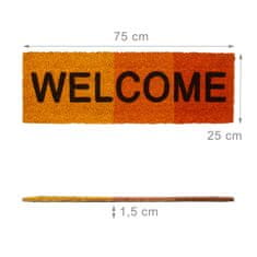 UNBRANDED Predpražnik kokosova vlakna ozka "Welcome" 
